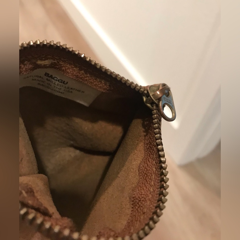 Baggu Brown Leather small Pouch *Read* - Picture 10 of 11